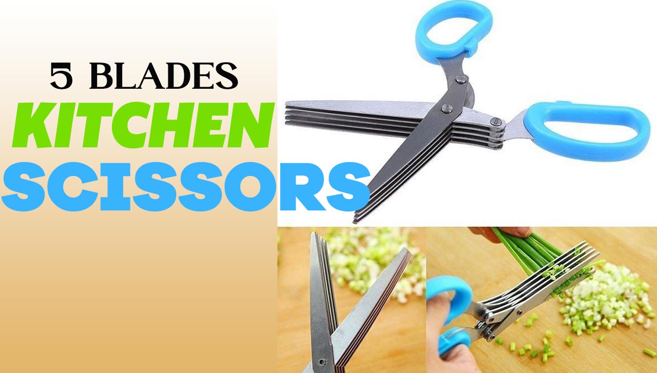 Say Goodbye to Chopped Herbs and Uneven Cuts with 5-Blade Kitchen Scissors